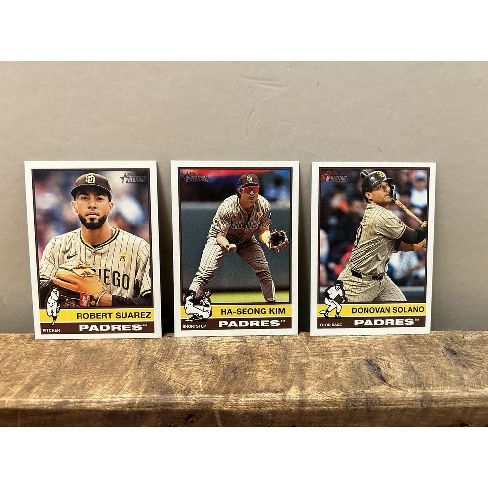 2025 Topps Heritage San Diego Padres 3 Pack Suarez Kim Solano #91 #269 #272
